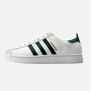 Adidas Superstar White Collegiate Green Classic Leather Sneakers | Fragment Clothing