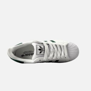 Adidas Superstar White Collegiate Green Classic Leather Sneakers | Fragment Clothing - View 2