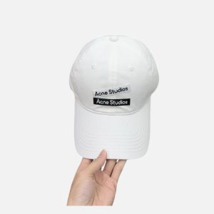 Acne Studios White Patch Logo Baseball Cap | Fragment Clothing
