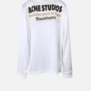 Acne Studios White Script Logo No. 13 Jersey Top | Fragment Clothing - View 2