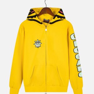 Glo Gang Sun Mascot Full-Zip Fleece Hoodie – Yellow | Fragment Clothing