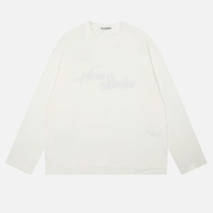 Acne Studios White Script Graphic Long Sleeve Shirt | Fragment Clothing