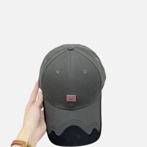 Acne Studios Dark Grey Metal Face Plaque Baseball Cap | Fragment Clothing