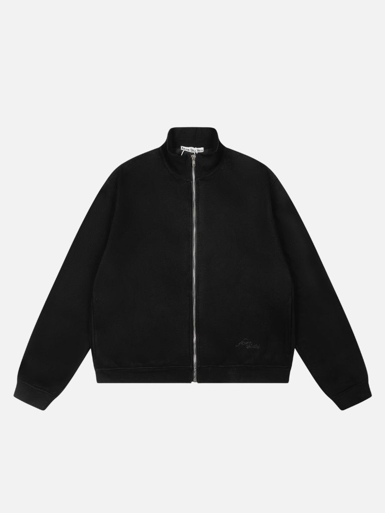 Acne Studios Black Melange Full-Zip Sweatshirt Jacket Acne Studios Black Melange Full-Zip Sweatshirt Jacket | Fragment Clothing