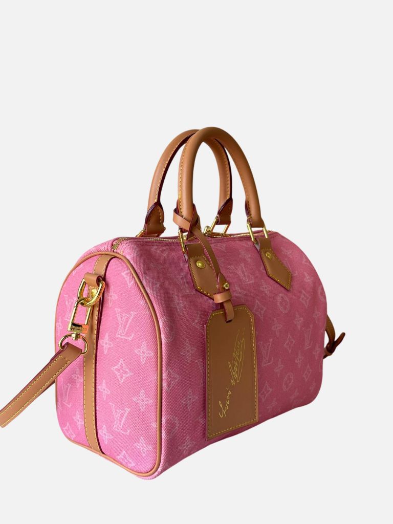 Louis Vuitton Speedy 25 Monogram Denim - Pink Louis Vuitton Speedy 25 Monogram Denim - Pink | Fragment Clothing