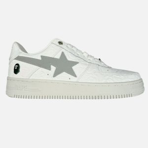 BAPE Bapesta White Grey Camo Low Top Sneakers | Fragment Clothing
