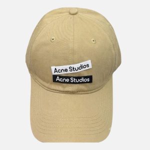 Acne Studios Khaki Beige Patch Logo Baseball Cap | Fragment Clothing