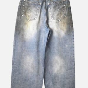 Acne Studios Distressed Mud Wash Blue Denim Jeans | Fragment Clothing - View 2