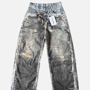 Acne Studios Acid Wash Layered Frayed-Edge Jeans | Fragment Clothing