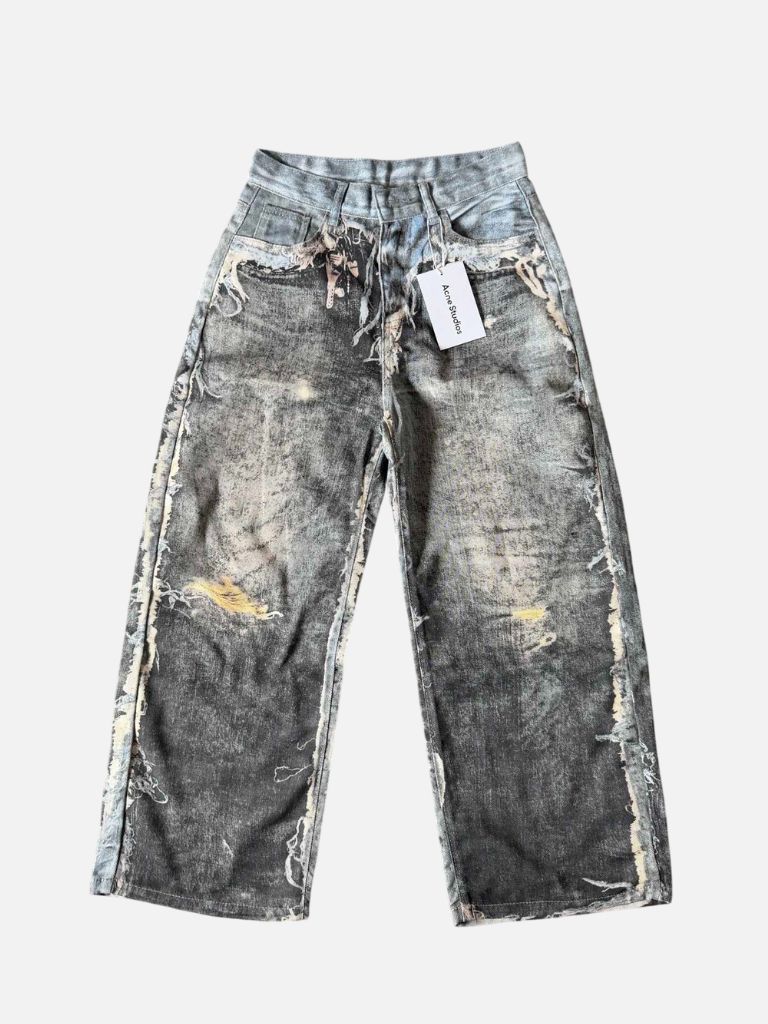 Acne Studios Acid Wash Layered Frayed-Edge Jeans Acne Studios Acid Wash Layered Frayed-Edge Jeans | Fragment Clothing