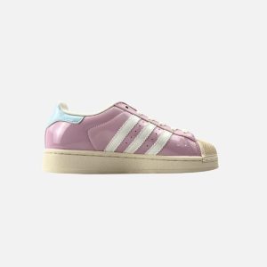 Adidas Originals Superstar Patent Pink White Shoes | Fragment Clothing - View 2
