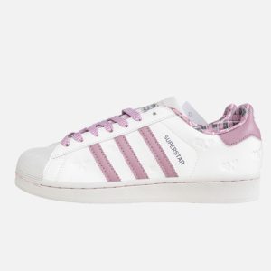 Adidas Superstar Women's White Leather Pink Hearts Sneakers | Fragment Clothing