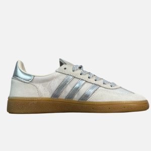 Adidas Samba White Metallic Silver Classic Gum Sole Sneakers | Fragment Clothing - View 2