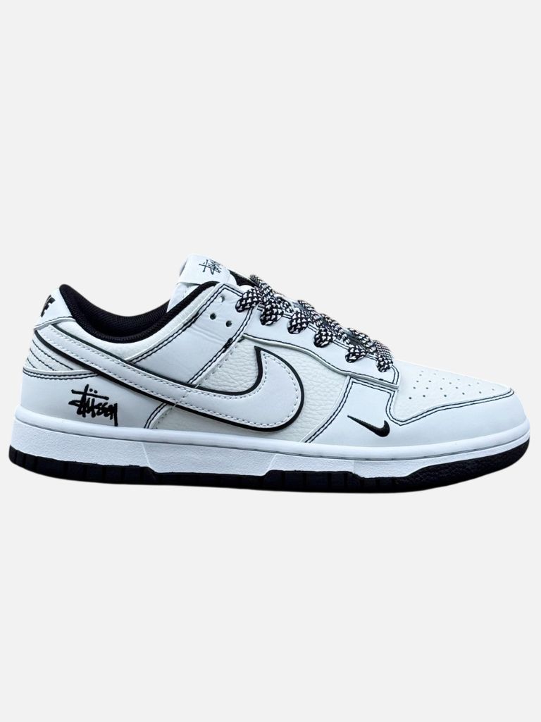 Nike Dunk Low White Black Stussy Graphic Sneakers Nike Dunk Low White Black Stussy Graphic Sneakers | Fragment Clothing Streetwear