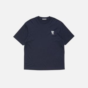 Acne Studios Dark Navy Ribbon Logo T-Shirt | Fragment Clothing