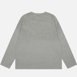 Acne Studios Grey Stockholm 1996 Rhinestone Long Sleeve T-Shirt | Fragment Clothing - View 2