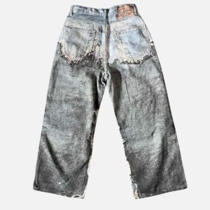 Acne Studios Acid Wash Layered Frayed-Edge Jeans | Fragment Clothing - View 2