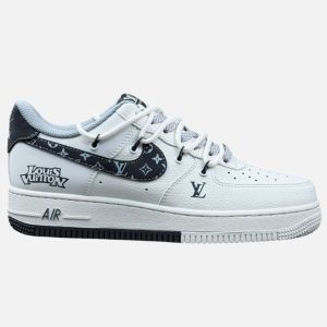 Nike Air Force 1 White Black Louis Vuitton Graphic Monogram Sneakers | Fragment Clothing Streetwear