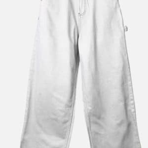 Acne Studios White Bow Embroidered Carpenter Denim Pants | Fragment Clothing