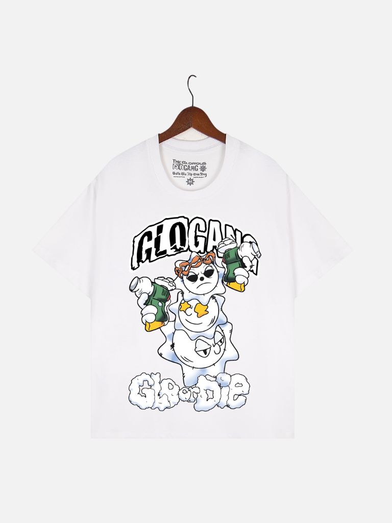 Glo Gang "Glo or Die" Graphic T-Shirt – White Glo Gang "Glo or Die" Graphic T-Shirt – White | Fragment Clothing
