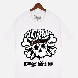 Glo Gang "Gangs Dont Die" Graphic T-Shirt – White | Fragment Clothing