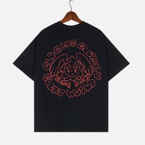 Glo Gang Graphic T-Shirt – Black | Fragment Clothing - View 2