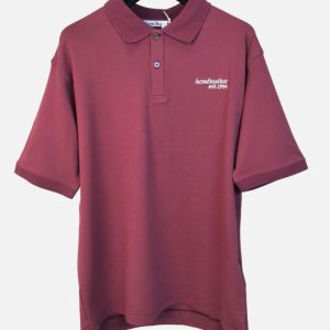 Acne Studios Maroon Red Est 1996 Logo Polo Shirt | Fragment Clothing