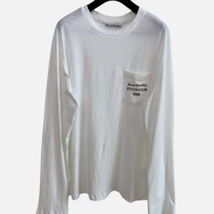 Acne Studios White Stockholm 1996 Pocket Long Sleeve T-Shirt | Fragment Clothing