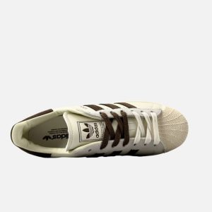 Adidas Superstar Cream White Dark Brown Suede Sneakers | Fragment Clothing - View 2