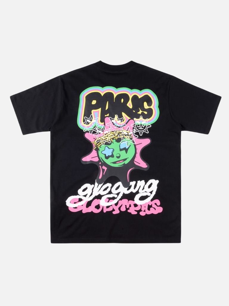 Glo Gang Printed Crewneck Streetwear T-Shirt - Black Glo Gang Printed Crewneck Streetwear T-Shirt - Black | Fragment Clothing