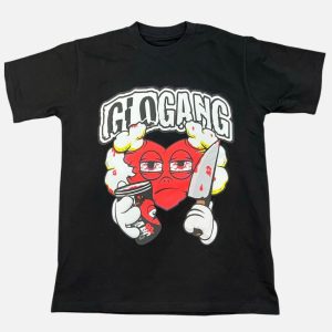 Glo Gang Heart & Knife Graphic T-Shirt - Black | Fragment Clothing