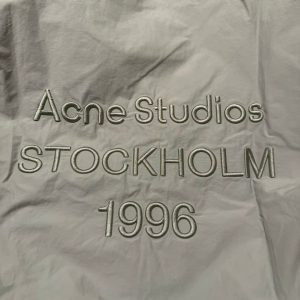 Acne Studios White High-Neck 1996 Windbreaker Jacket | Fragment Clothing - View 2