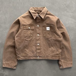 Akimbo Cropped Chore Jacket - Brown | Fragment Clothing