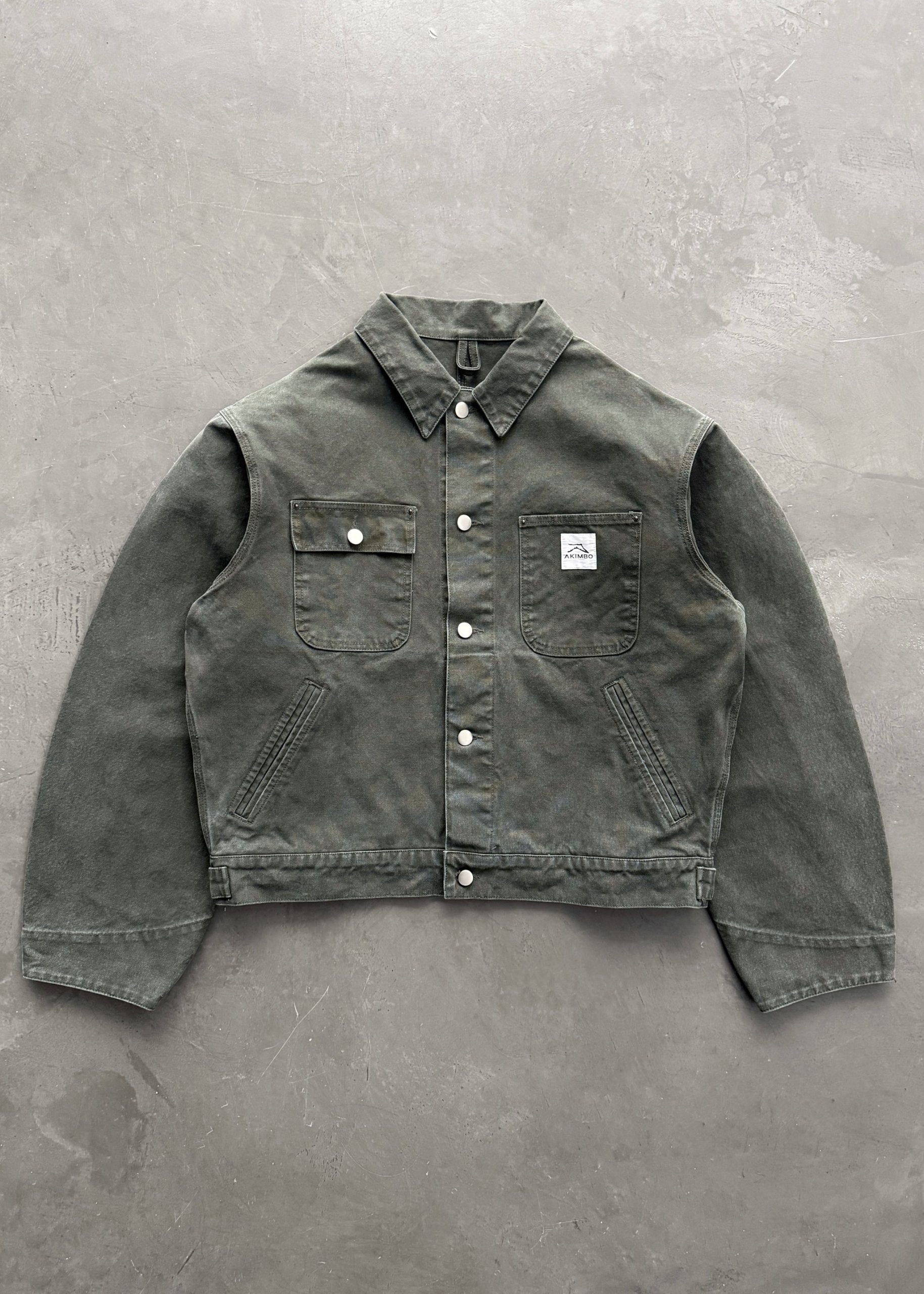 Akimbo Cropped Chore Jacket - Olive (3) Akimbo Cropped Chore Jacket - Olive | Fragment Clothing