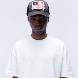 Cole Buxton Black Double Star Flag Cap (2) | Fragment Clothing