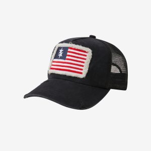 Cole Buxton Black Double Star Flag Cap | Fragment Clothing