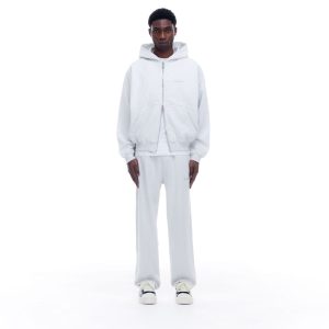 Cole Buxton Light Grey Marl Mini Logo Sweatpants (2) | Fragment Clothing