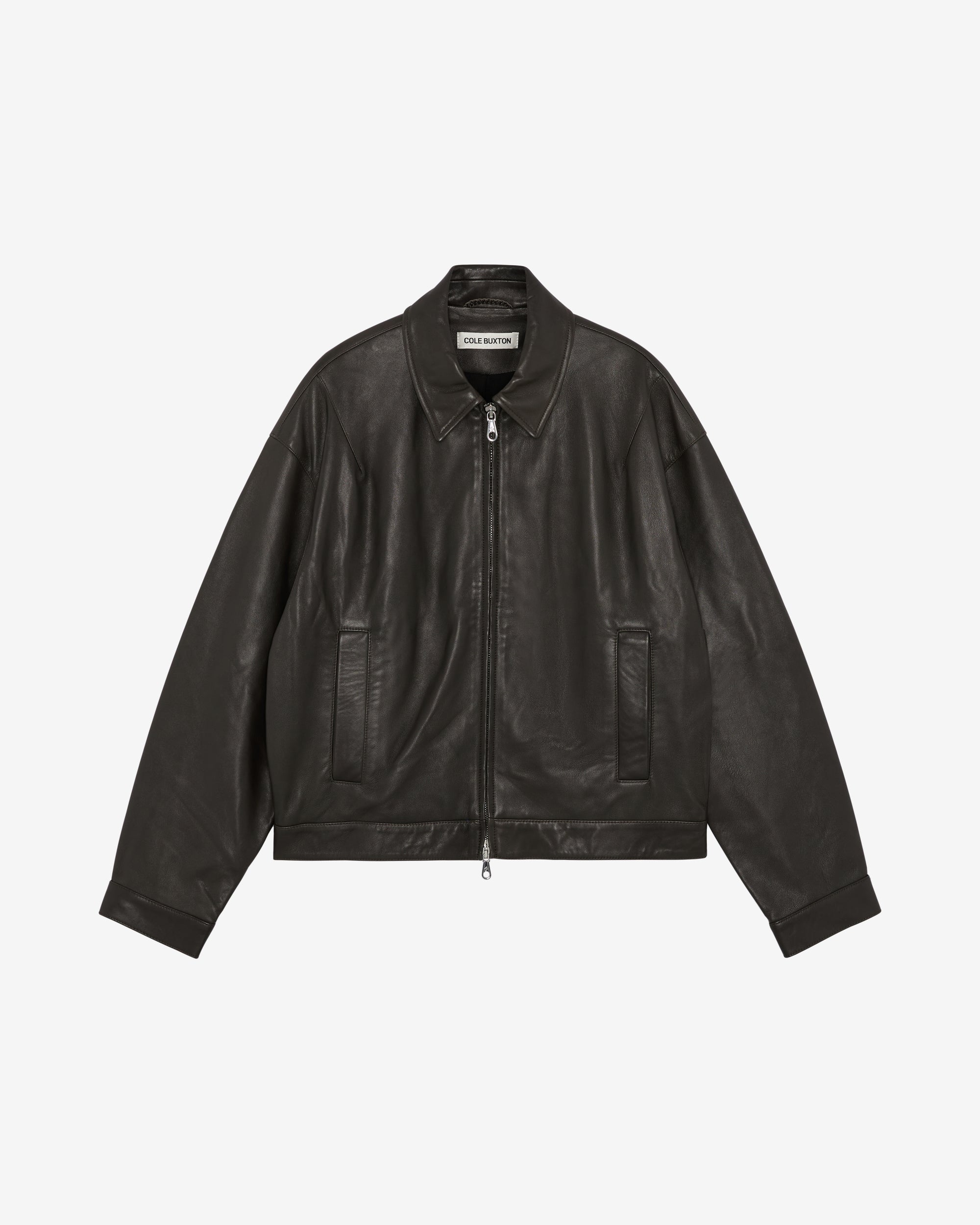 Cole Buxton Light Leather Dark Brown Jacket (1) Cole Buxton Light Leather Dark Brown Jacket | Fragment Clothing