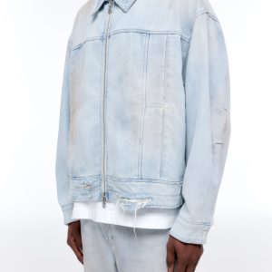 Cole Buxton Light Wash Denim Trucker Jacket (1) | Fragment Clothing