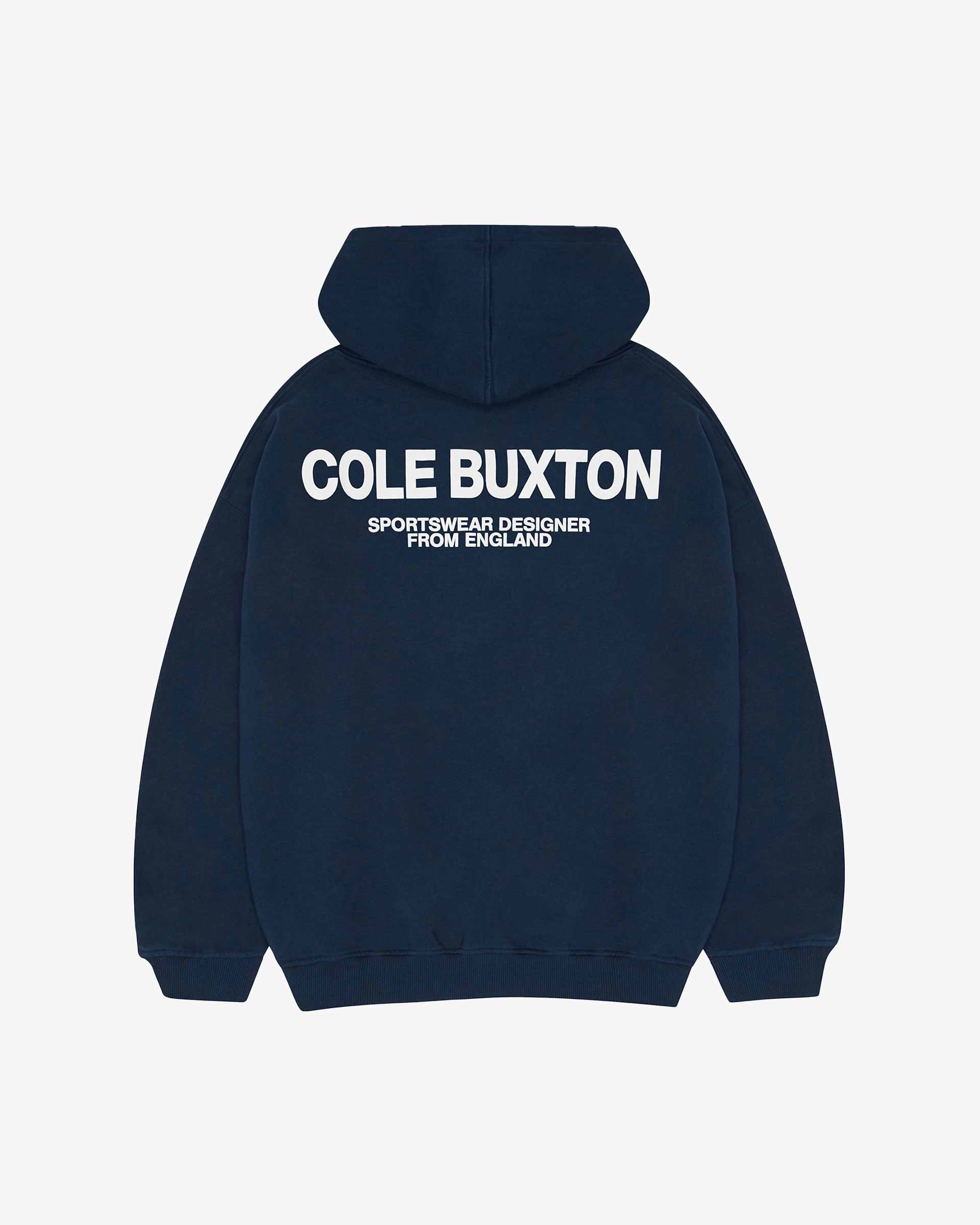 Cole Buxton Sportswear Navy Blue Hoodie (1) Cole Buxton Sportswear Navy Blue Hoodie | Fragment Clothing