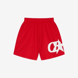 Cole Buxton Star Mesh Red Shorts | Fragment Clothing