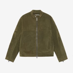 Cole Buxton Suede Cafe Racer Khaki Jacket | Fragment Clothing