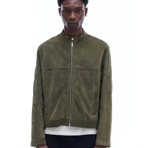 Cole Buxton Suede Cafe Racer Khaki Jacket (3) | Fragment Clothing