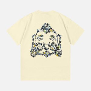 EVISU Seagull Script Logo Cotton Tee - Cream | Fragment Clothing - View 2
