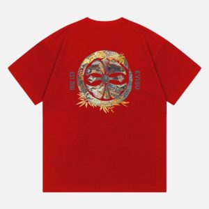 EVISU Minimalist Block Logo Crewneck Tee Red | Fragment Clothing - View 2