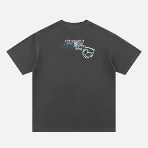 EVISU Multi Color Seagull Pocket Graphic T Shirt Black | Fragment Clothing - View 2