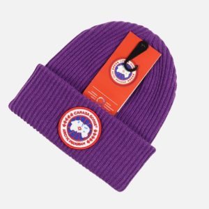 Canada Goose Eggplant Purple Ribbed Knit Beanie | Fragment Clothing