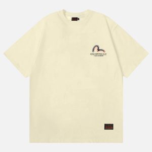 EVISU Small Seagull Graphic Heavyweight Cotton T-Shirt – Cream White | Fragment Clothing