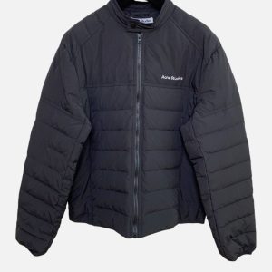 Acne Studios Black Quilted Nylon Zip Jacket | Fragment Clothing
