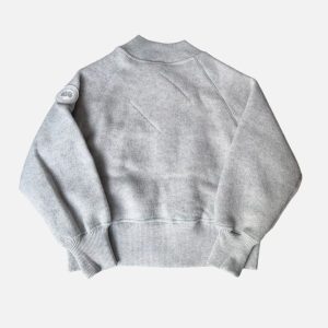 Canada Goose Light Grey Knit Fleece Bomber Jacket | Fragment Clothing